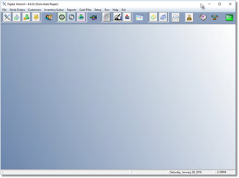 Repair Order Software Main Menu Screen